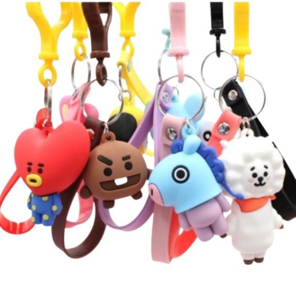 New BTS Kawaii Korea KPOP Plushie Line Friends Keychain‎ Accessories - Picture 1 of 16